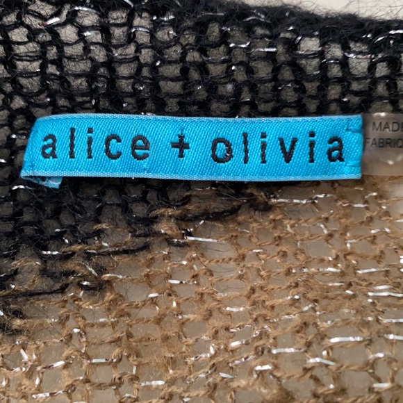 Alice + Olivia Opal Metallic Crewneck Sweater - S - Picture 11 of 15